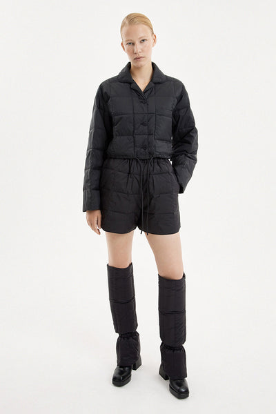 Cropped Down Shirt Micro Black