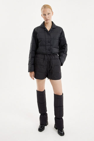 Cropped Down Shirt Micro Black