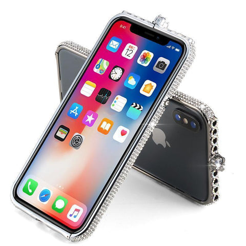 Bling Heart-Shaped Crystal iPhone Case With Grade A Aluminum Frame