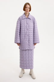 Oversized Kalik Down Shirt Leather Lilac