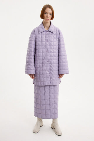 Oversized Kalik Down Shirt Leather Lilac