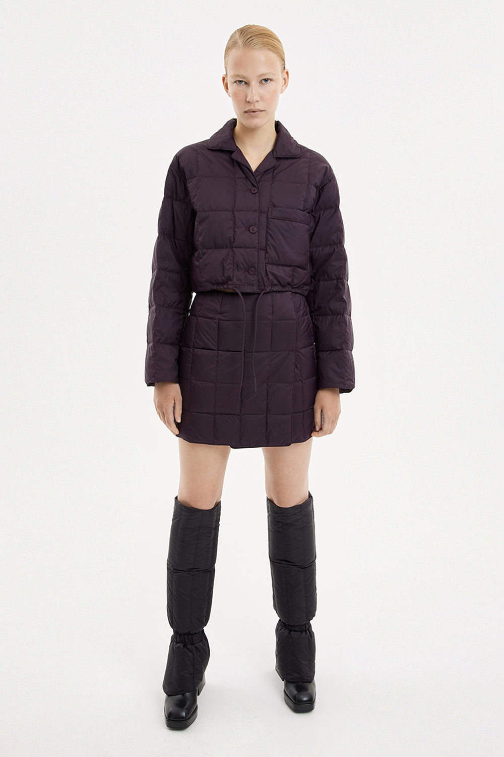 Cropped Down Shirt Micro Pomegranate