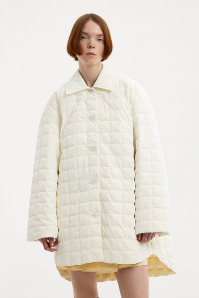 Oversized Kalik Down Shirt Powder Pearl