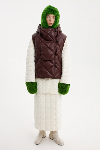 Atti Vest Leather Maroon