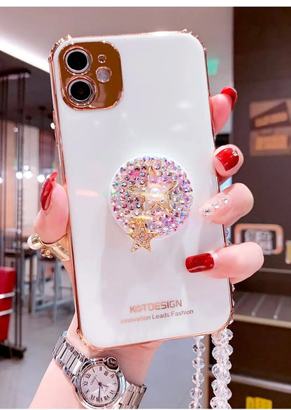 Fashion diamond electroplating phone case lbcase