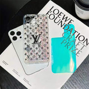 Old flower laser quicksand phone case for iPhone
