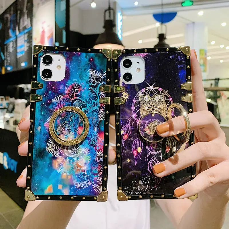 Starry sky flower square phone case lbcase