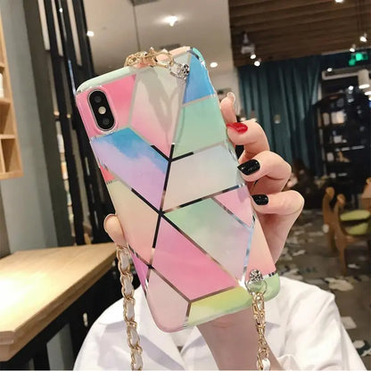 Simple Slanted back chain phone case lbcase
