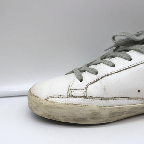 Golden Goose Superstar Glitter Heel Tab Sneakers White & Black Leather Size 38