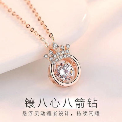 95 sterling silver necklace female ins clavicle pendant lbcase