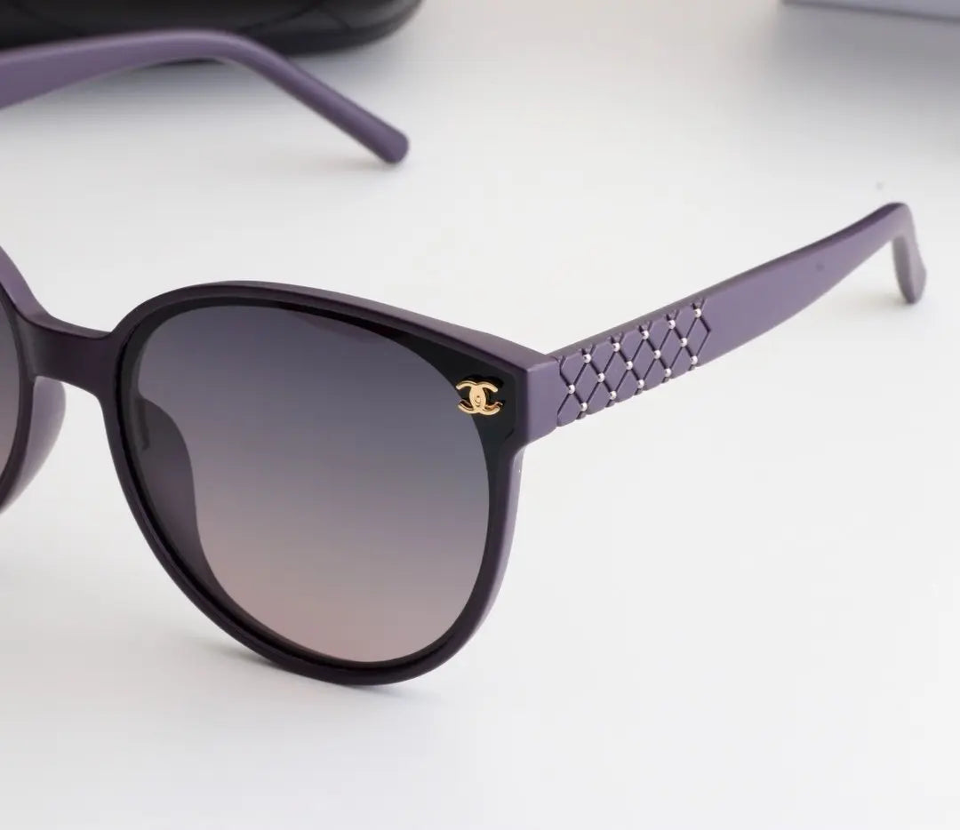 5 COLORS PURPLE LENS CAT EYES SUNGLASSES lbcase
