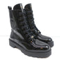 Louis Vuitton Territory Flat Ranger Logo Boots Black Patent Leather Size 40 NEW