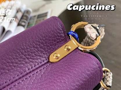Purple python pattern handbag lbcase