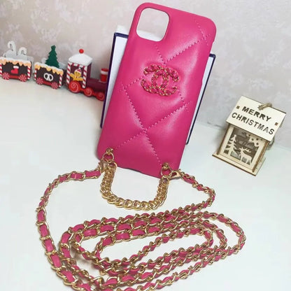 Luxury leather chain phone case lbcase