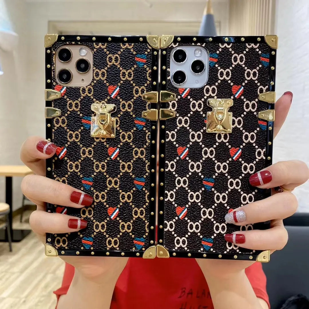 Luxurious leather square phone case for samsung lbcase