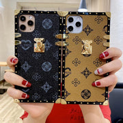 Classic leather square phone case for samsung