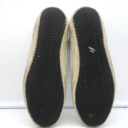 Golden Goose Superstar Glitter Heel Tab Sneakers White & Black Leather Size 38