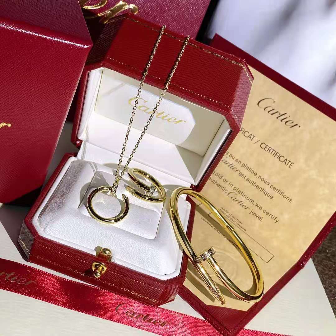 18K Women's Set Bracelet Ring Necklace Three-piece Set lbcase
