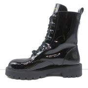 Louis Vuitton Territory Flat Ranger Logo Boots Black Patent Leather Size 40 NEW