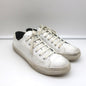 Saint Laurent Cap Toe Low Top Sneakers White Leather Size 40.5
