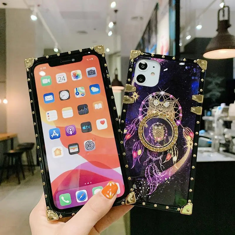 Starry sky flower square phone case lbcase