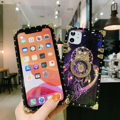 Starry sky flower square phone case lbcase