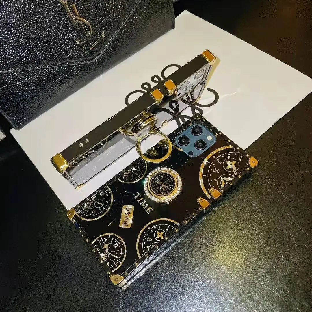 Luxury Rhinestone Bracket square phone case  for  Samsung lbcase