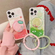 Small Waist Quicksand Bracket Phone Case
