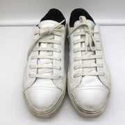 Saint Laurent Cap Toe Low Top Sneakers White Leather Size 40.5
