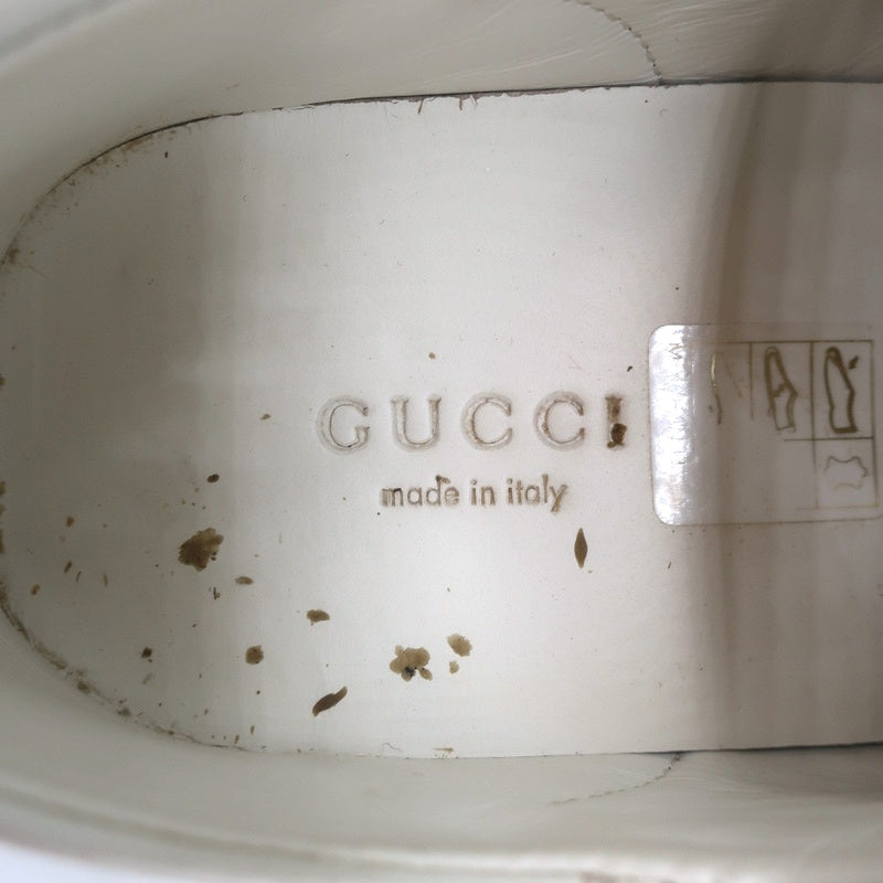 Gucci Ace Bees & Stars Embroidered Sneakers White Leather Size 35.5