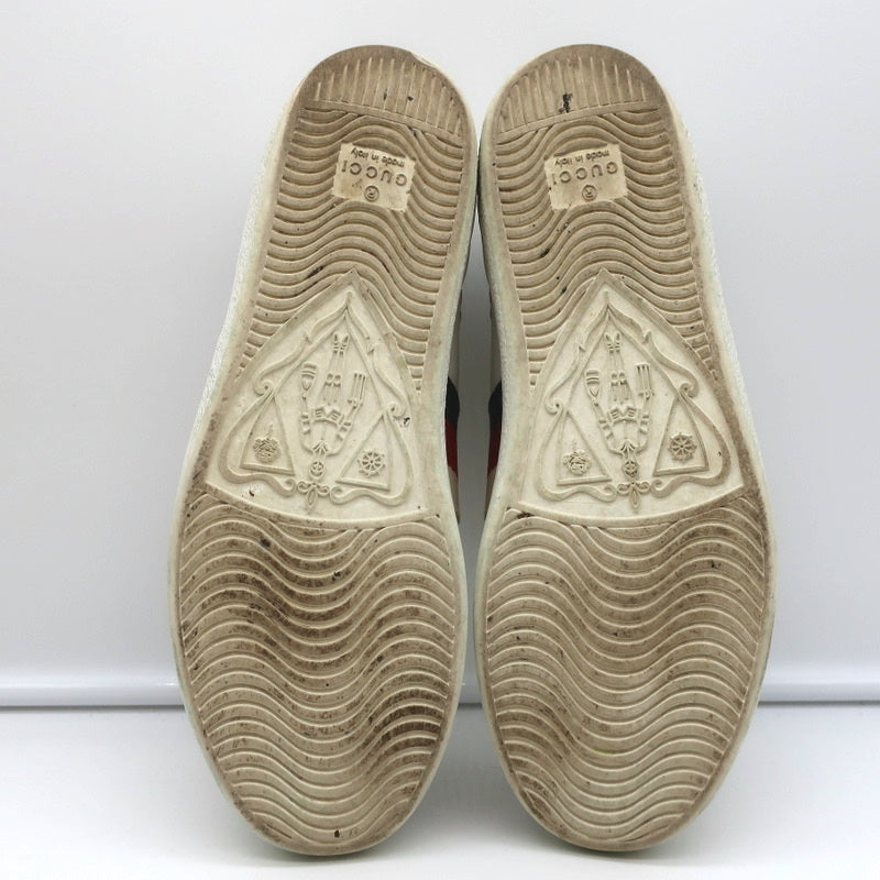 Gucci Ace Bees & Stars Embroidered Sneakers White Leather Size 35.5