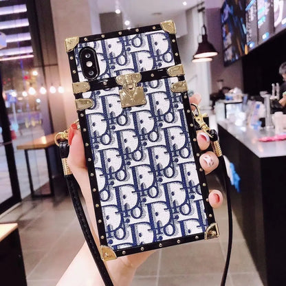 Fashion letter pattern square phone case lbcase