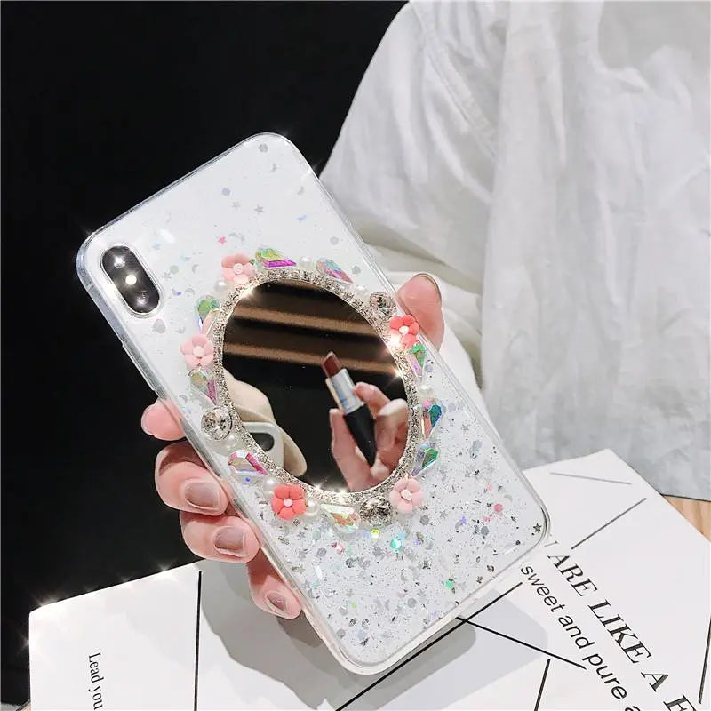 Wreath Rhinestone Flash Powder Case lbcase