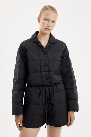 Cropped Down Shirt Micro Black