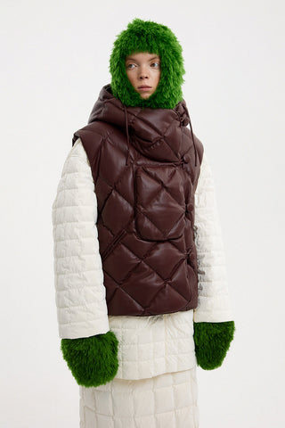 Atti Vest Leather Maroon