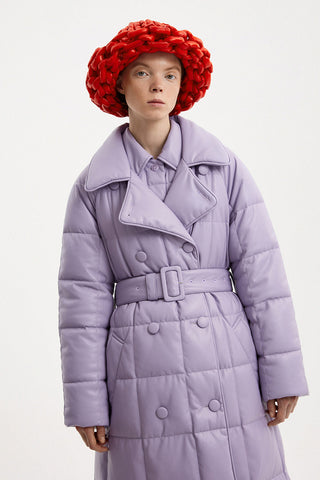 Trench Coat Leather Lilac