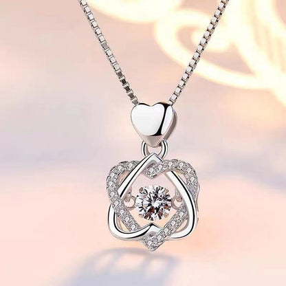 95 sterling silver necklace female ins clavicle pendant lbcase