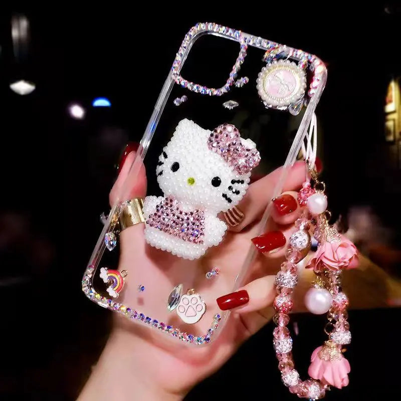 Luxury crystal cat bracelet phone case  for iphone lbcase