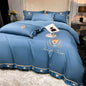 High-end Embroidered skin-friendly brushed cotton Four-Piece Suit  Bed Supplies lbcase