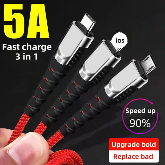 3 in 1 Super Fast USB Cable Type C Cable lbcase