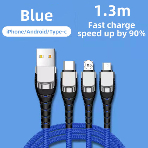 3 in 1 Super Fast USB Cable Type C Cable