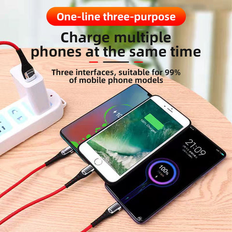 3 in 1 Super Fast USB Cable Type C Cable