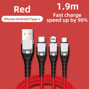 3 in 1 Super Fast USB Cable Type C Cable
