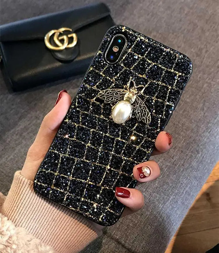 Glitter Bee Sequined Phone Case lbcase