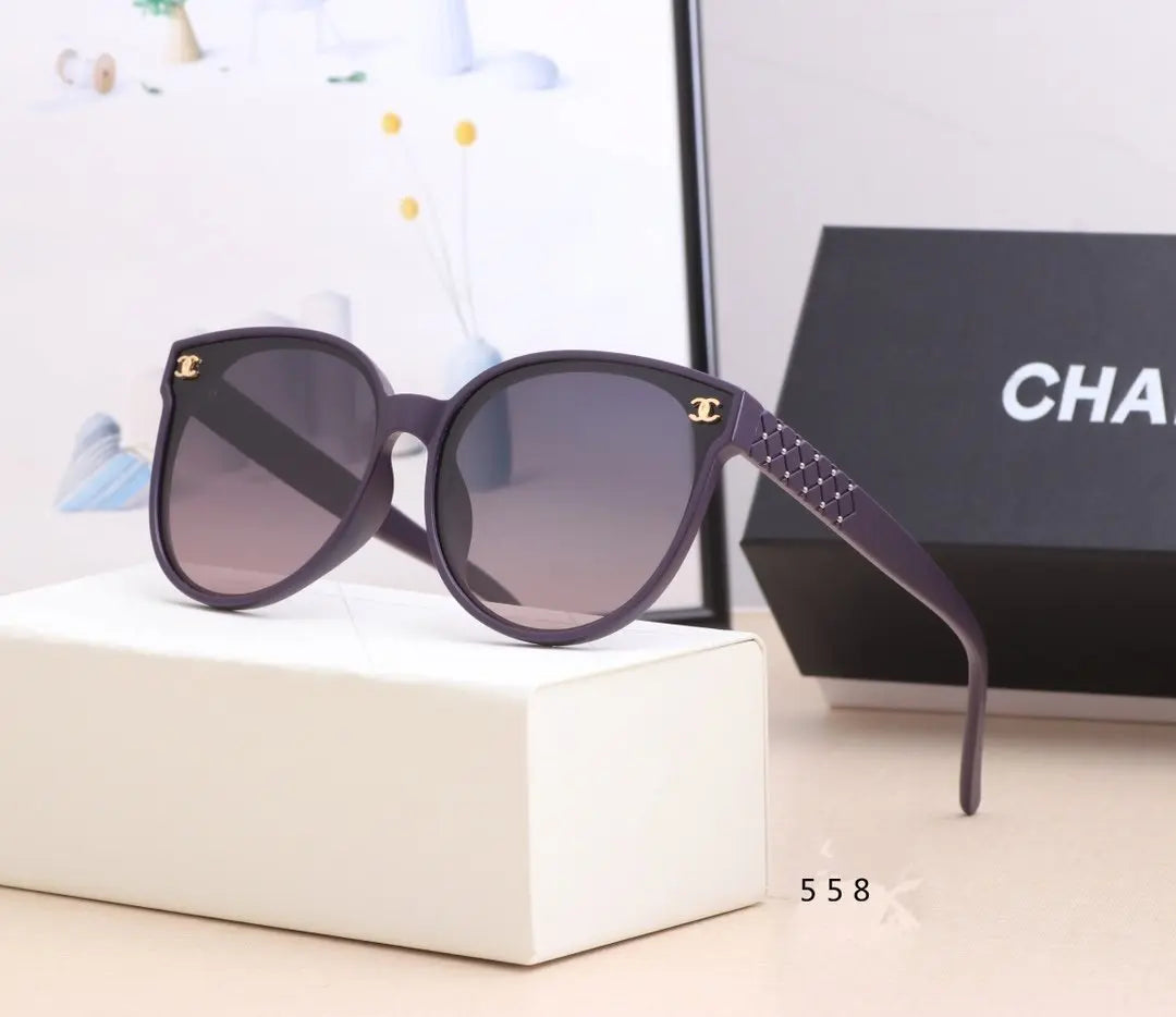5 COLORS PURPLE LENS CAT EYES SUNGLASSES lbcase