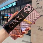 Pink  letter electroplating phone case