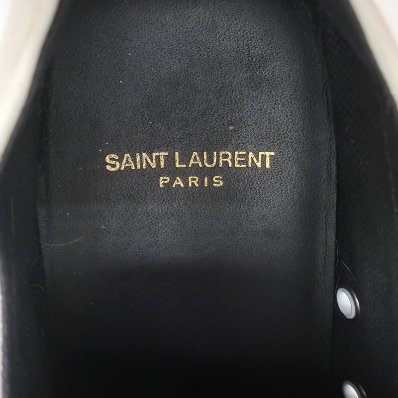 Saint Laurent Cap Toe Low Top Sneakers White Leather Size 40.5