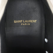 Saint Laurent Cap Toe Low Top Sneakers White Leather Size 40.5