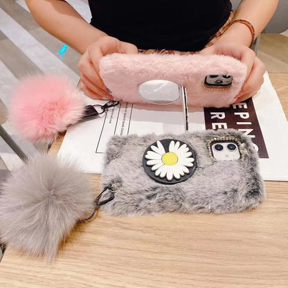 Makeup mirror plush phone case lbcase