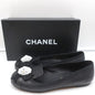13B Camellia Cap Toe Flats Black Leather Size 37